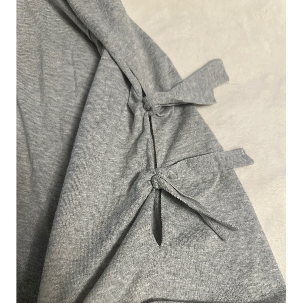 Democracy Womens Gray Dragonfly Embroidered Bell Sleeve Cotton Sweater Top L - Picture 9 of 15